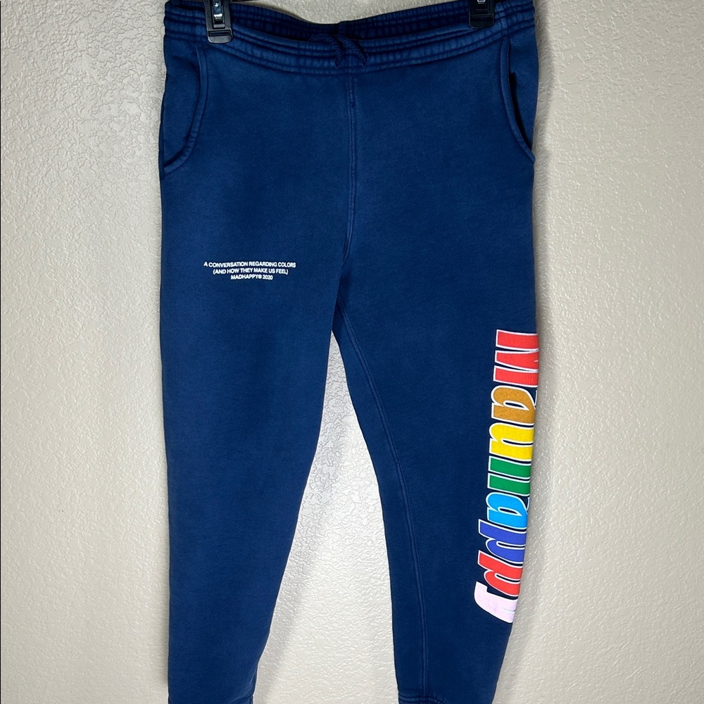 Madhappy Rare Blue Joggers with Multicolor Logo